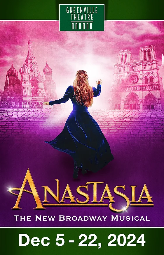 Anastasia playbill cover with with the back of a girl in a dress.