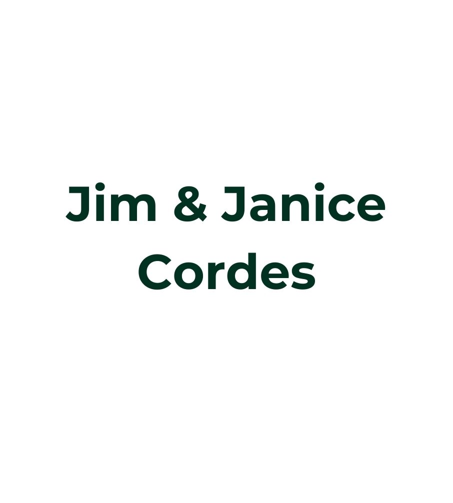 Jim and Janice Cordes logo recognition.