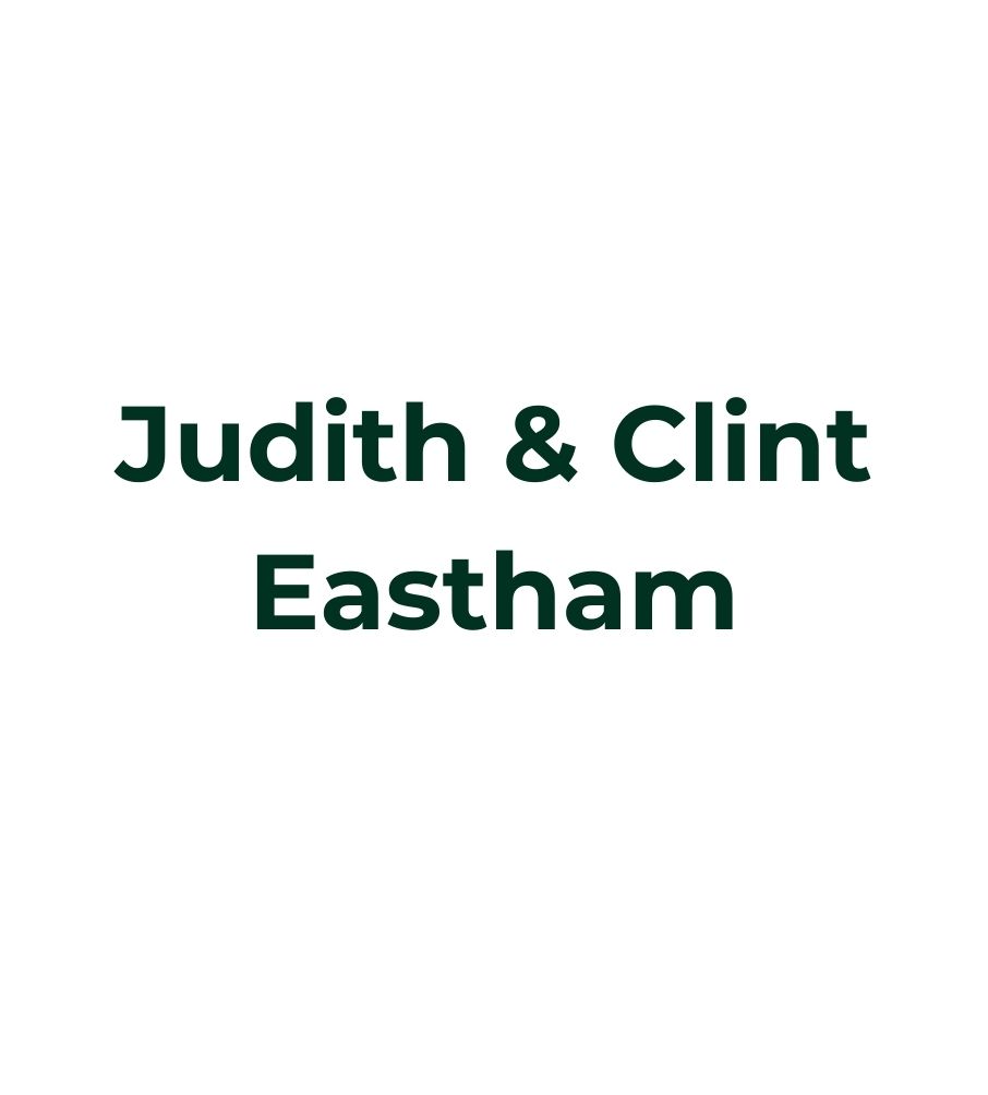 Judith and Clint Eastham logo recognition.