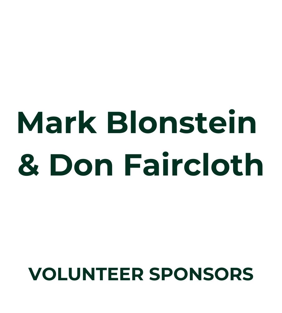 Mark Blonstein and Don Faircloth Volunteer Sponsors logo recognition.